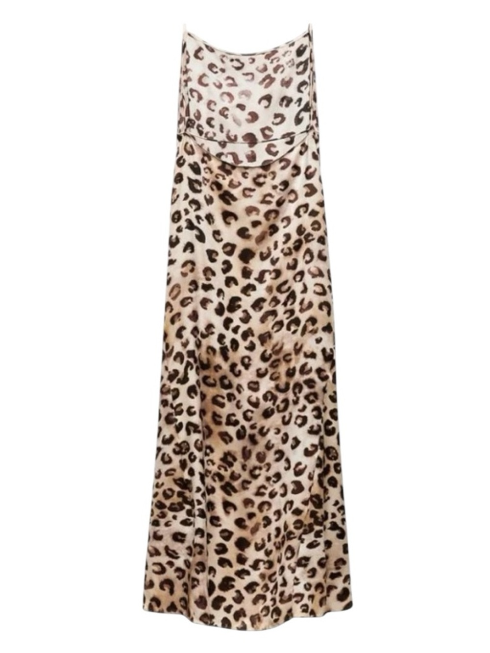 ZARA Leopard Print Slip Dress Midi – NWT Size M A-Line Backless - Picture 6 of 10